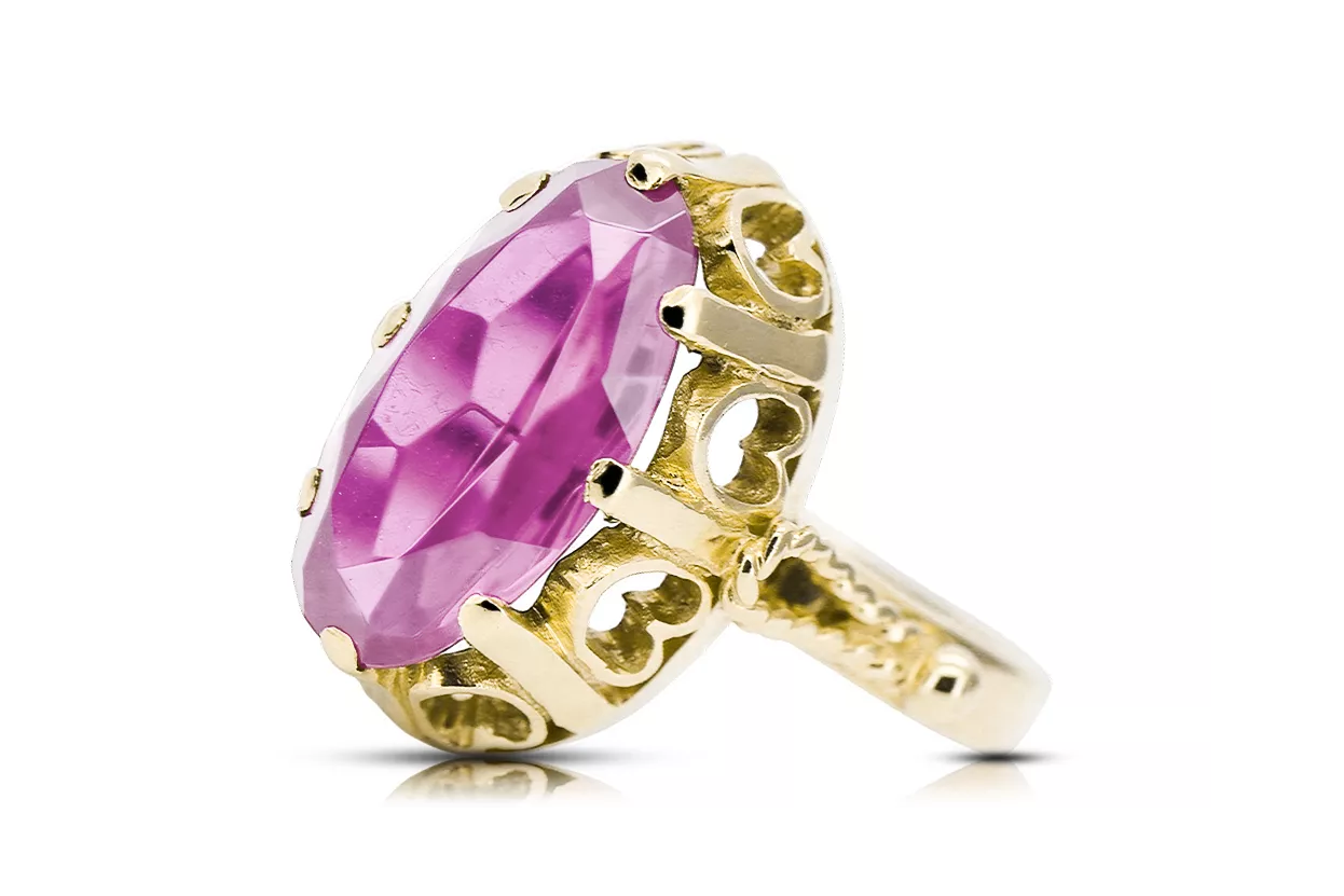 Ring Amethyst 14 Karat Gelbgold Vintage Stil vrc134y